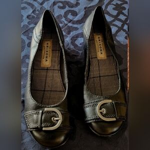 Arizona ballet low wedge heels black women's 7